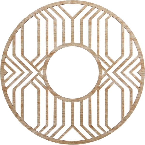 Ekena Millwork Empire Wood Fretwork Pierced Ceiling Medallion, Red Oak, 20"OD x 7 3/8"ID x 3/8"T CMWP20X20X0375EPRO - main